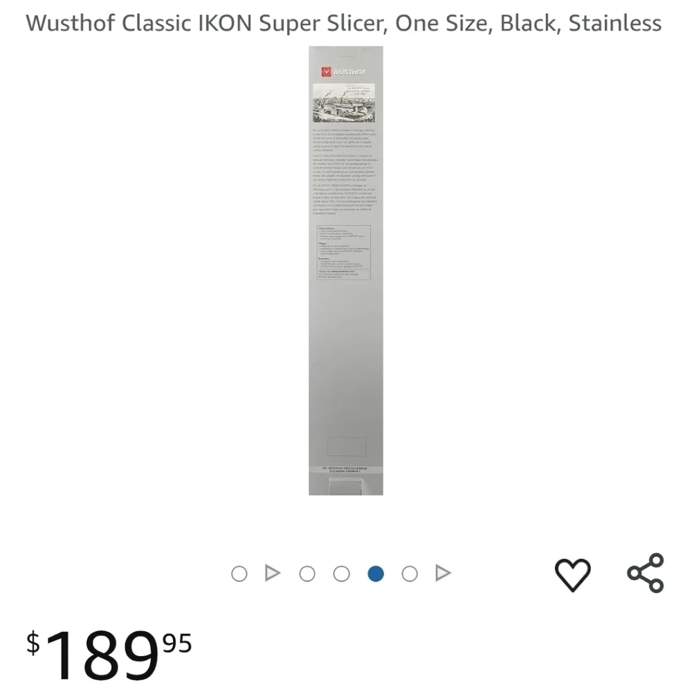 ❤️BUY 2 GET 1 FREE  Wusthof Classic IKON Super Slicer - Black Handle,4516/26cm